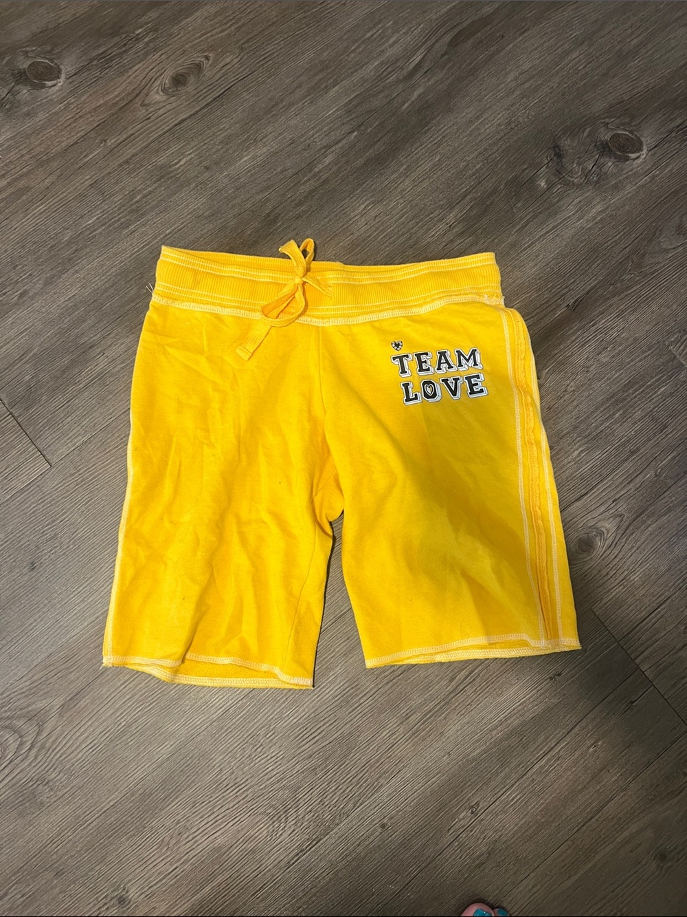 Derek Heart Bright Yellow "Team Love" Athletic Shorts